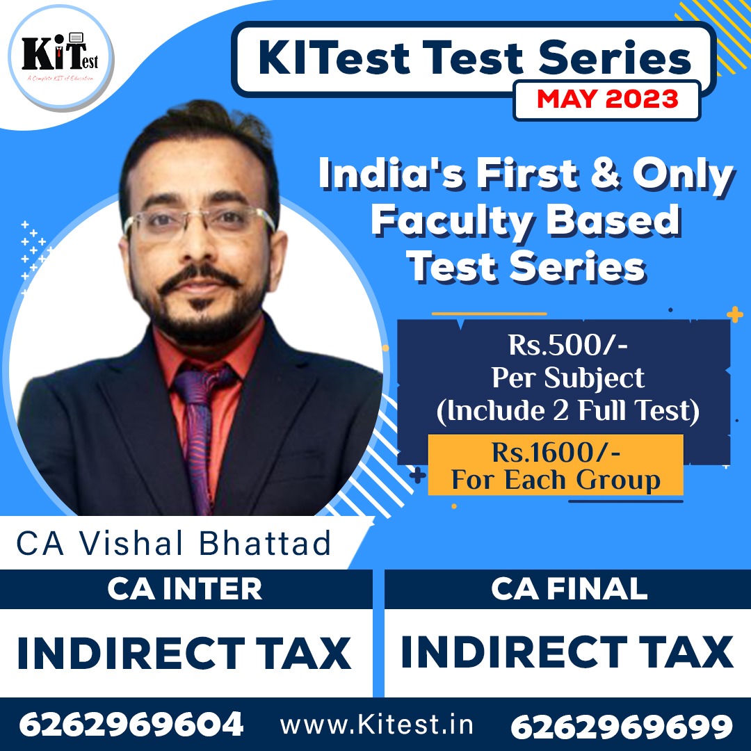 CA Final Indirect Tax Online Test Series Conducting By CA Vishal Bhattad